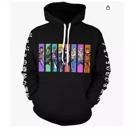 Cross-Border Trade Sweatshirt with Hood for Men and Women, Casual Trendy 3D Digital Print Running Sports Fashion Jacket, Loose Fit