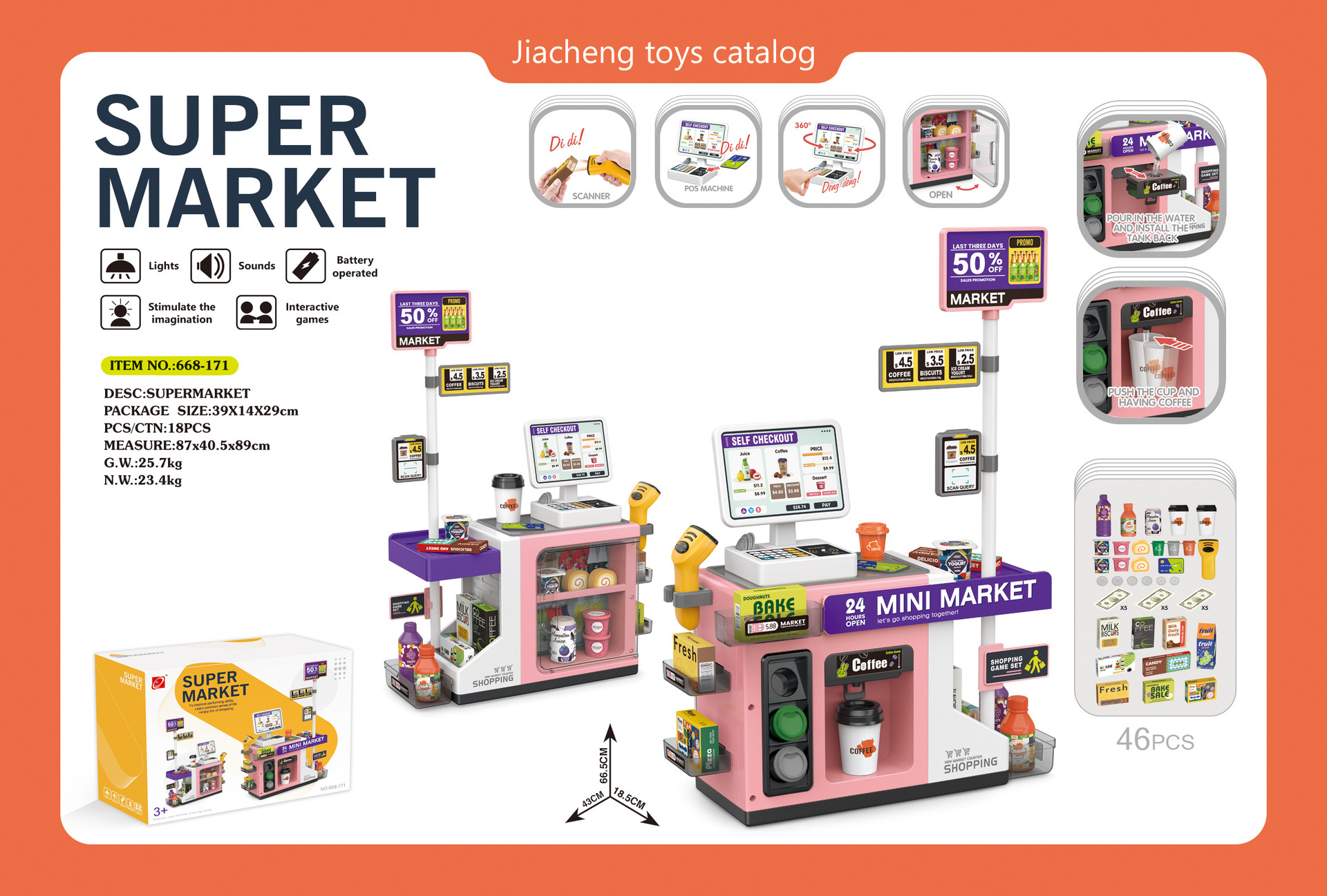 Simulación transfronteriza caja registradora del supermercado infantil tarjeta de escaneo de mesa de compras cafetera de agua juguetes de mesa de supermercado casera
