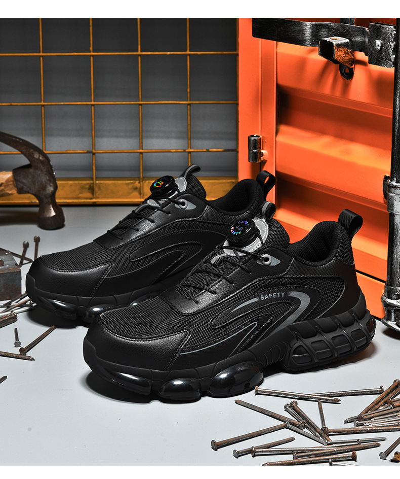 Men Special Work Shoes Men's Anti-Smash Anti-Puncture Steel Toe Lightweight Non-Slip Wear-Resistant Safety Work For Construction Site Fl Yknit_vogvips.com