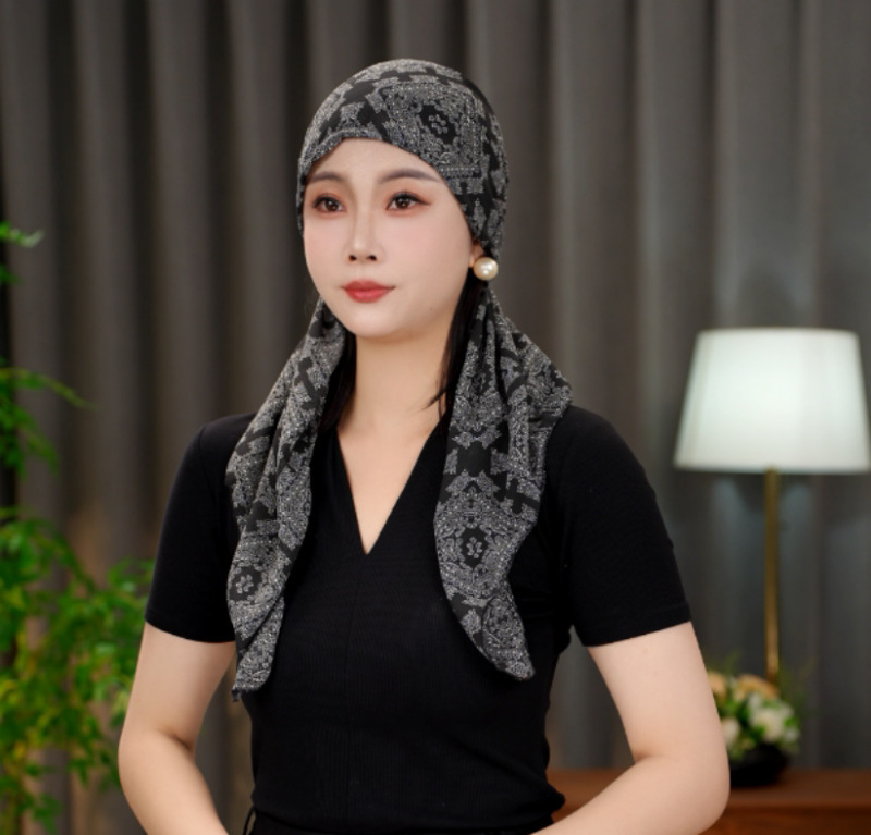【蝶舞】休闲薄款潮流洋气飘带帽子女百搭碎花帽遮白发四季透气|undefined