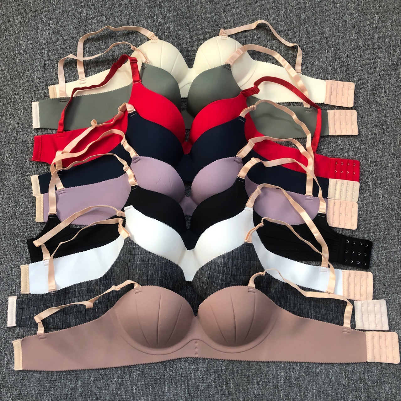 Brasier sin aros, sin costuras, de Filipinas y Vietnam, copa de grosor medio, push-up, múltiples tallas, venta al por mayor, cómodo y transpirable