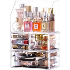 Factory Large Capacity Cosmetic Storage Box Dustproof Flip Cover Skincare Lipstick Organizing Desk Vanity Makeup Shelf
