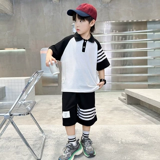 儿童装男童夏装短袖套装2026新款中大童夏季薄款运动夏款男孩帅气