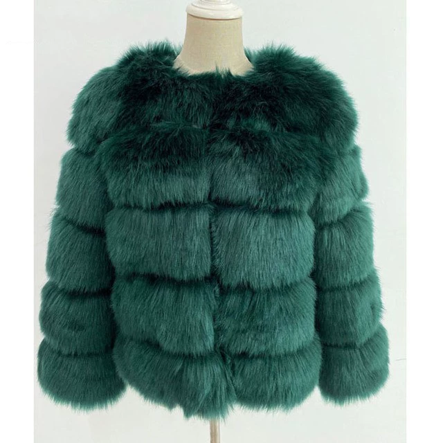 Женская короткая шуба из искусственного лисьего меха, искусственный mink, длинный рукав, мультицвет, размеры S–5XL