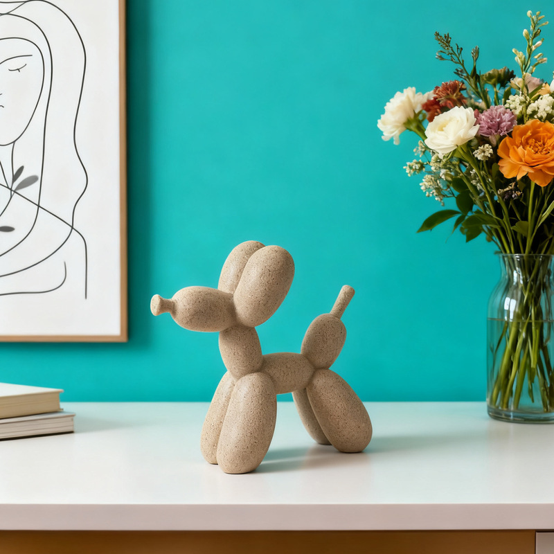 Creative Balloon Dog Resin Shape Ornaments Scandinavian Style Simple Art Home Decoration Ornaments
