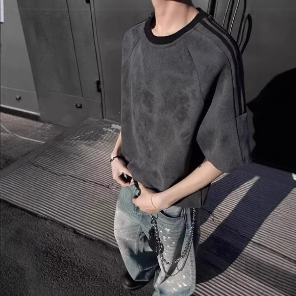 新款短袖t恤男夏季韩版索罗娜潮流简约半袖上衣港风宽松休闲潮牌