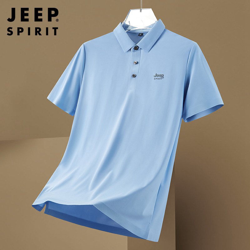 Men's New Summer Business Casual Short-sleeved T-shirt Men's Solid Color Thin T-shirt Polo Shirt Men's 1702