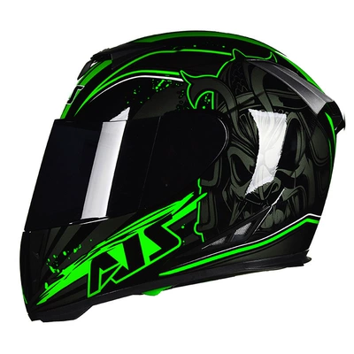 Ais Off-Road Outdoor Motorcycle, Motosiklet kaskı (dəbilqə) - green-evil-ghost-black-tea-m