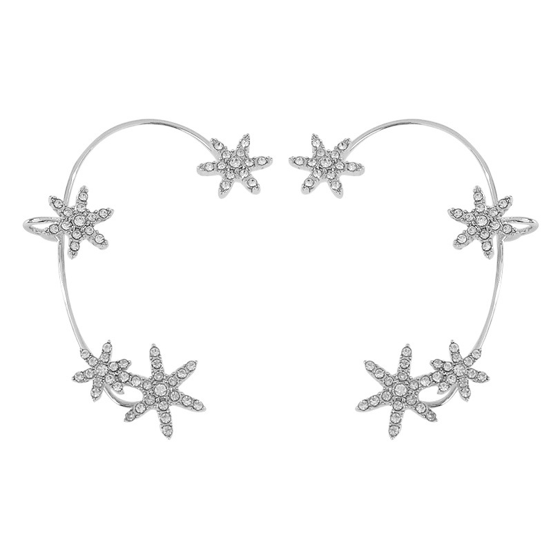 Tiktok mismo estilo de copo de nieve colgante de oreja sin clip de oreja perforado diseño de nicho pendientes de alta calidad pendientes Super Flash 2022 Nuevo