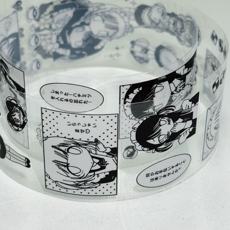 Line Study Room Black and White Maid Hand Stickers Thoughts Coffee House Ancient Comics Cute Tape Cutting Film Handbook