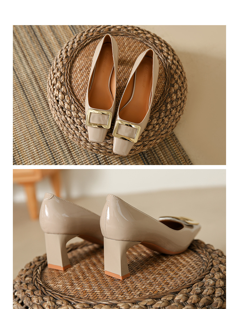 Zapatos de salón con punta y hebilla cuadrada para mujer_voghion.com