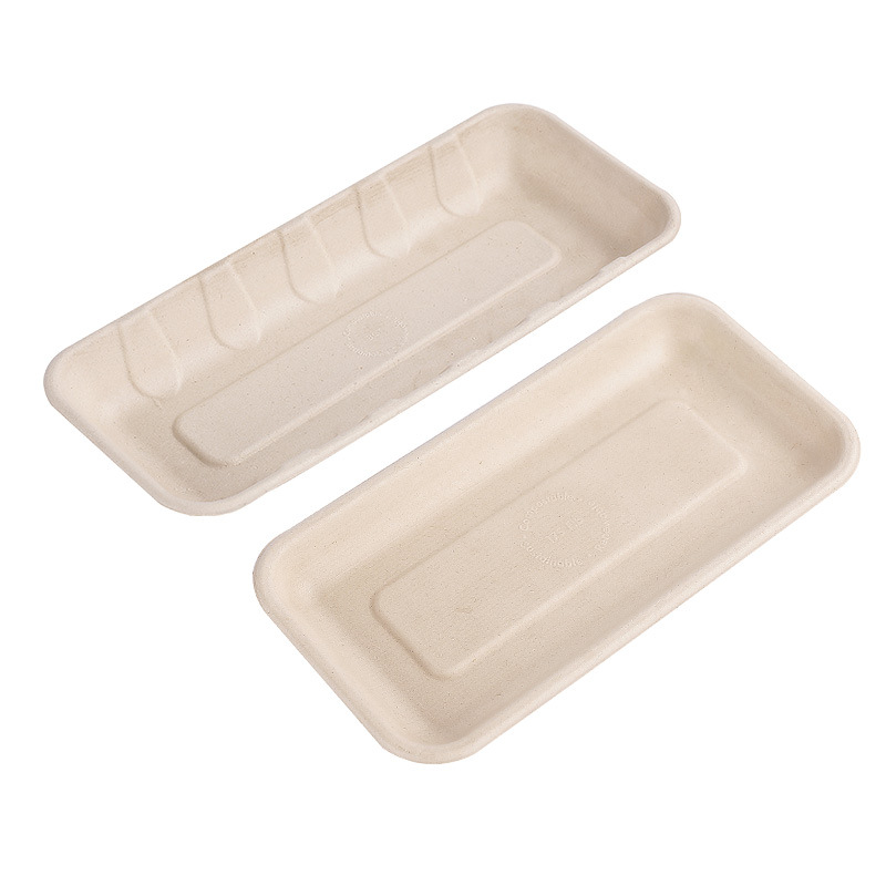 Factory Custom Compostable Sugarcane Tray – Fresh Produce BBQ Food Packaging Platter