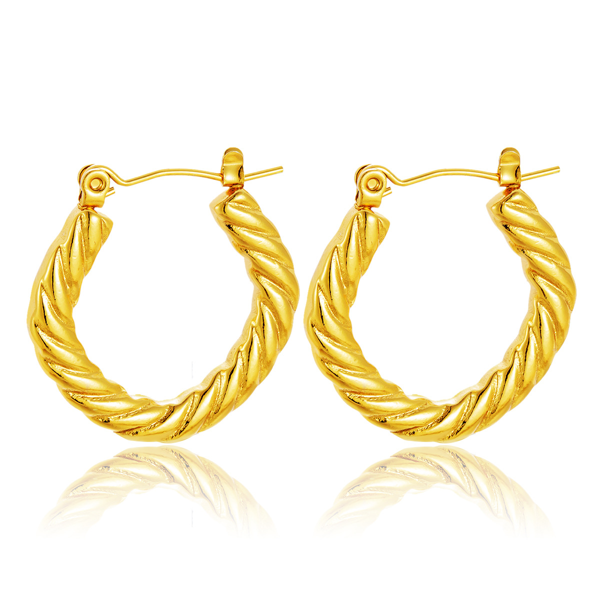 [Todo el cuerpo de acero de titanio] Pendientes de acero de titanio irregulares de metal europeo y americano Pendientes de diseño de nicho simples y de moda
