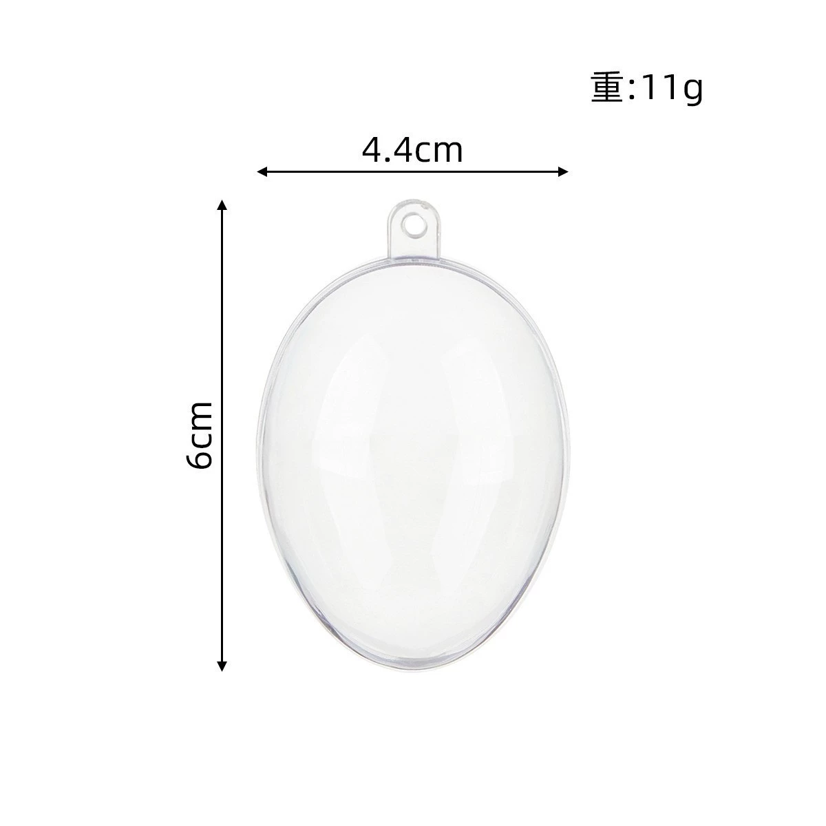 Transparent plastic Christmas pendant, acrylic mousse