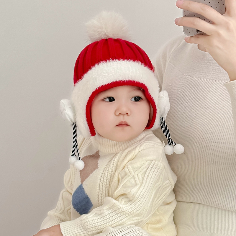 宝宝帽子秋冬季婴儿毛线帽冬帽护耳帽婴幼儿针织帽可爱保暖秋冬款|undefined