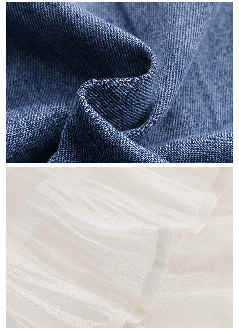 Váy liền denim tay ngắn thắt eo tôn dáng mới mùa hè 2025 YH2666 — Màu như hình chi tiết 23