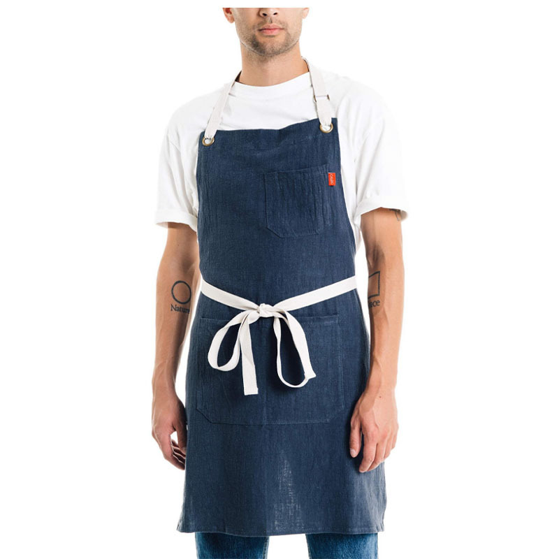 Japanese-style Korean-style linen cotton and linen lace-up apron dress baking art men's and women's flower shop work apron