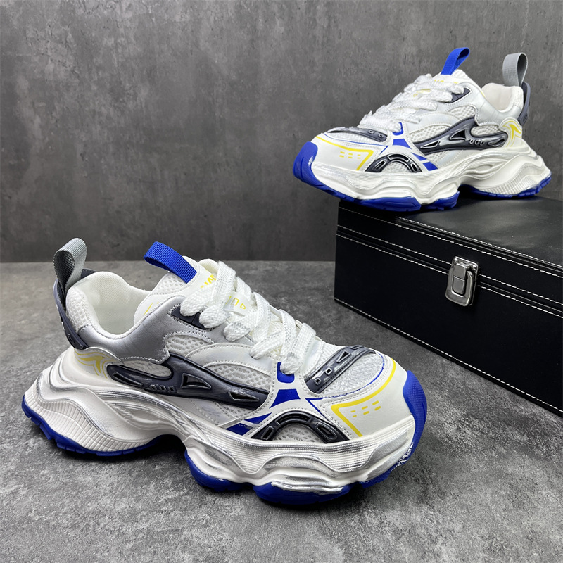 흰색 파란색 가죽 신발 사이즈