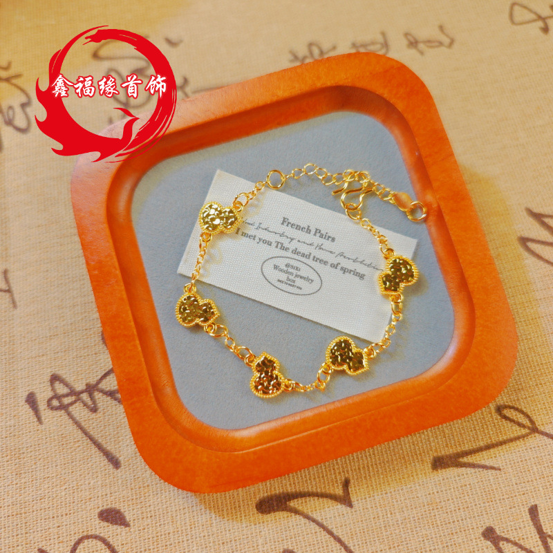 Exploding Dragon Scale Crushed Ice Gourd Bracelet Light Luxury High-End Women's Clavicle Chain Crushed Gold Bracelet Jewelry Wholesale