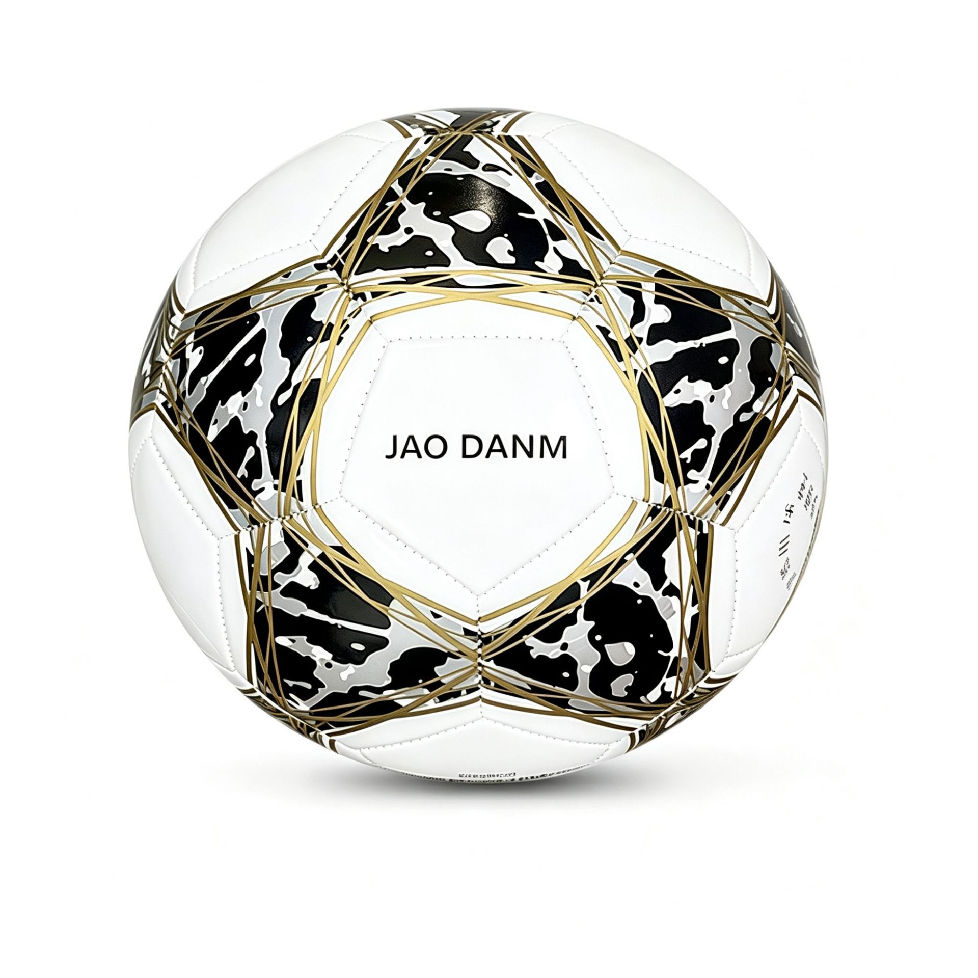 Balón de fútbol de PVC negro y dorado (balón de juego) / Balón número 5 (para fútbol de 11 jugadores)