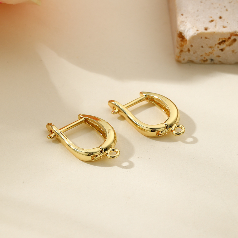 13 * 20mm Jewelry Making Size 18K Gold Plated Plating Material DIY Jewelry Accessories Classification 1 Pair 13 * 20mm Copper 18K Gold Plated Solid Color Earring Findings