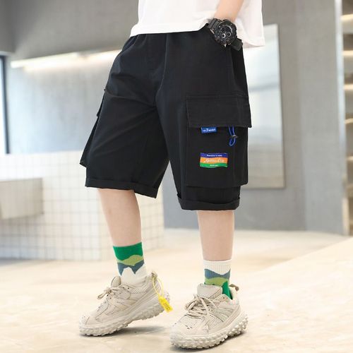 Children's Summer Casual Shorts, Thick for Older Boys, Work-style Seven-quarter Pants for Boys, Sports Five-quarter Shorts, Trendy for Outdoor Wear
