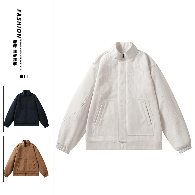 Chaqueta de hombre nuevo tipo de chaqueta de béisbol estilo coreano de moda suelta versátil a prueba de viento chaqueta deportiva de vuelo casual chaqueta