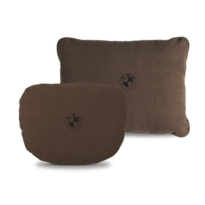 Headrest, suede neck pillow 3 - bmw-mocha-brown-headrest-waist-2-pack