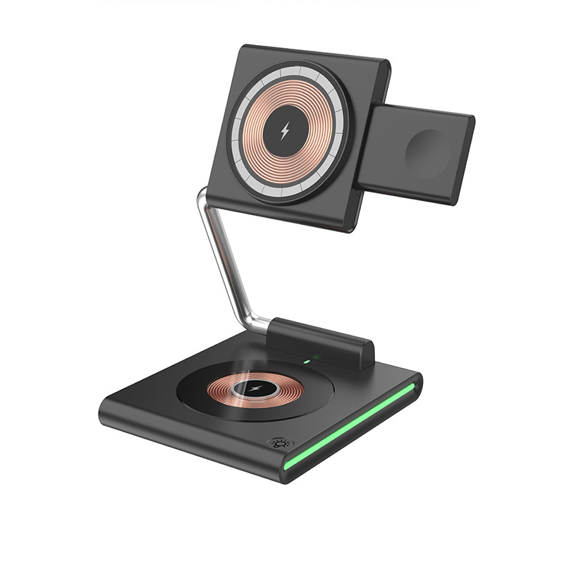 Cargador inalámbrico 3 en 1 – base magnética 15W para móvil, auriculares y reloj