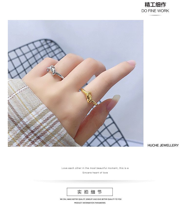 design line knotted ring fashion simple open ring