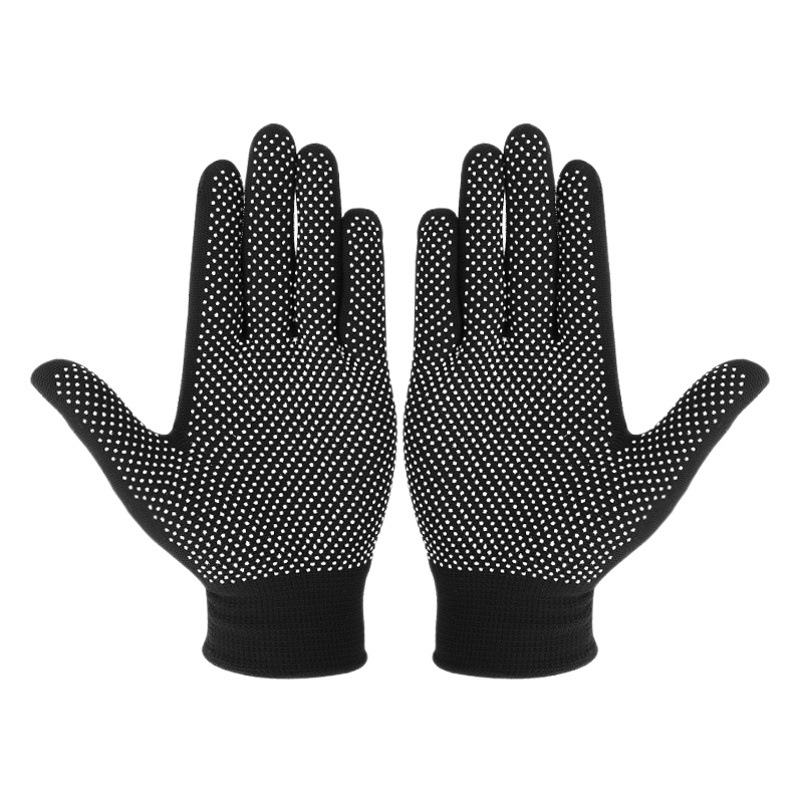 Guantes dispensadores de nailon de 13 agujas Guantes de cuentas de jardinería antideslizantes Guantes de trabajo de plástico de punto de poliéster de trabajo