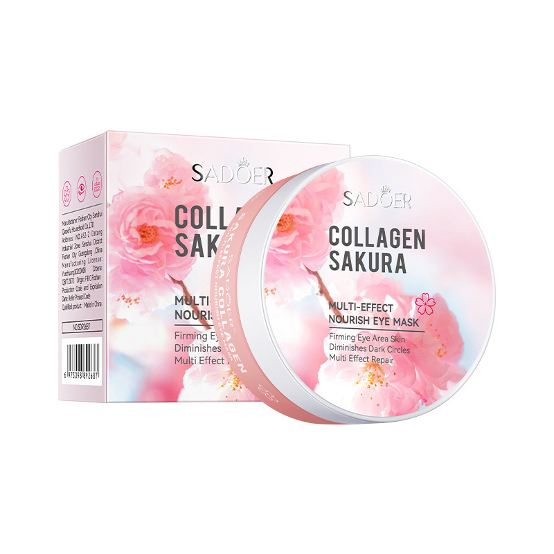 Inglés completo Sadoer carbón de bambú colágeno humectante máscara de ojos compacta humectante rehidratación cálida y suave ojos transfronterizos