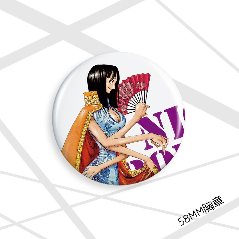Insignia pirata 58mm Luffy Joba Sauron Nami Xiangji Ace insignia de dibujos animados broche de regalo