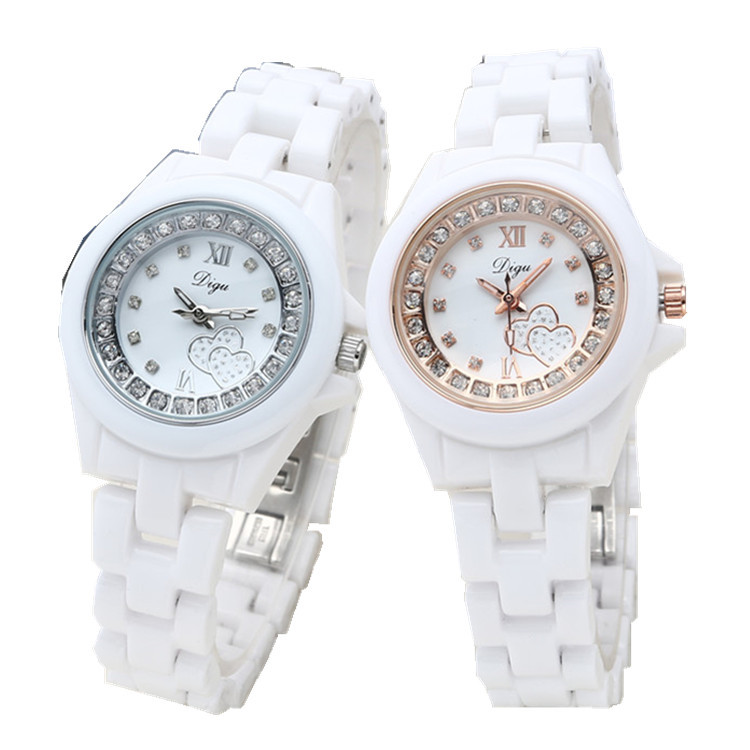 Classic waterproof fashionable trend white women's watch
