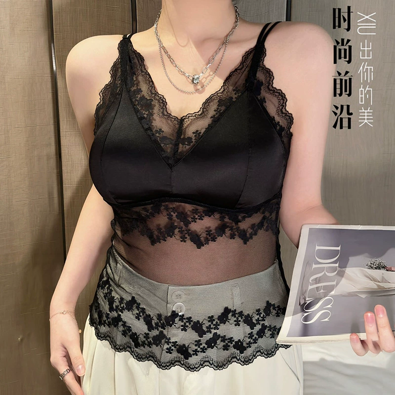 Французский кружевной ремень с подтяжкой с тонкой полосой