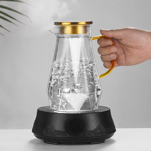 Water cup home set cold kettle diamond glass living room cold kettle cup cup holder light luxury high temperature resistance large capacity