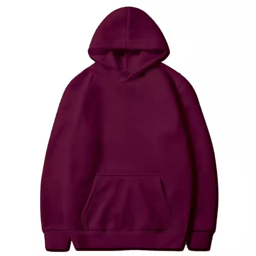 Polyester Fabric Type Regular Top Length Unisex Hoodies Long Sleeve Pocket Simple Style Solid Color