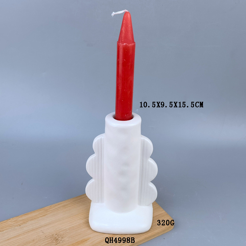 Nordicins cerámica de geometría blanca decoración artesanal decoración de la sala de estar mesa de comedor candelabros decoración suave para el hogar