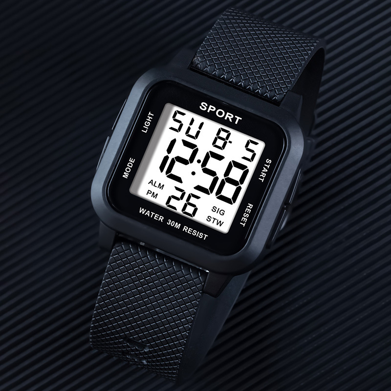 Reloj electrónico cuadrado al aire libre de los hombres luminoso simple hombres y mujeres deportes alarma multifunción reloj electrónico fábrica al por mayor