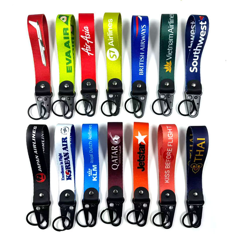 Cross-Border Air Travel Flight Klm Digital Printed Eagle Beak Keychain Wrist Lanyard