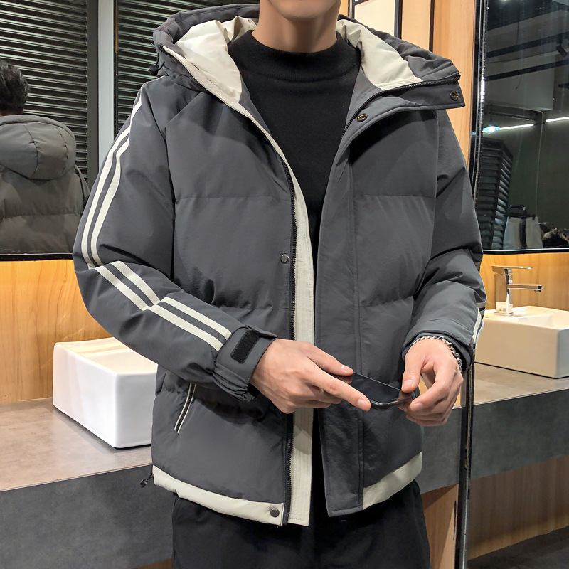 Abrigo de algodón acolchado para hombres 2023 Invierno nuevo estilo coreano abrigo de algodón acolchado para hombres suelto más tamaño con capucha abrigo de algodón acolchado engrosado abrigo cálido