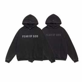 跨境高街潮牌美式FEAR OF GOD连帽卫衣 复古做旧宽松oversize男女