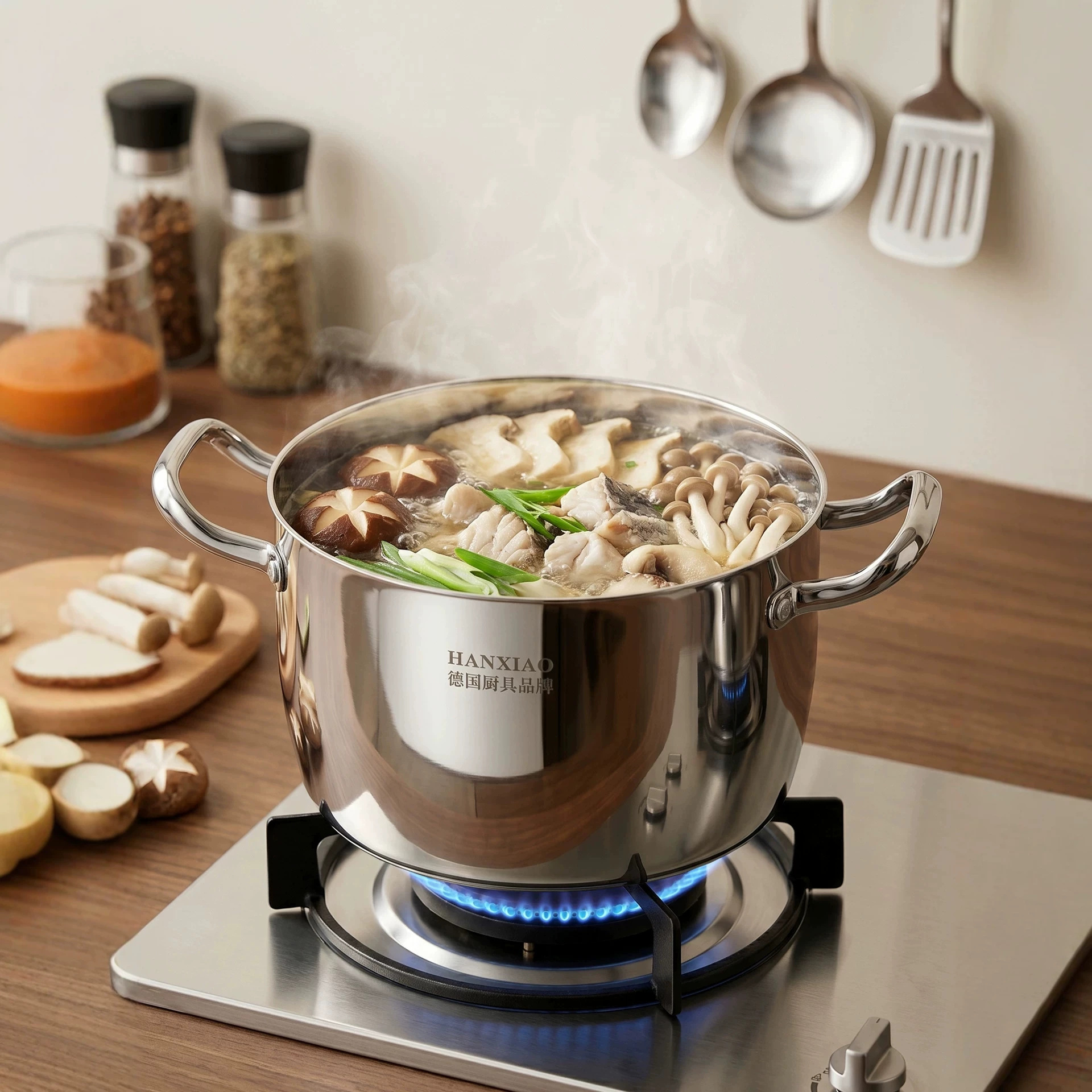 Olla de Acero Inoxidable 316 para Sopa Gran Capacidad Resistente al Calor para Hogar