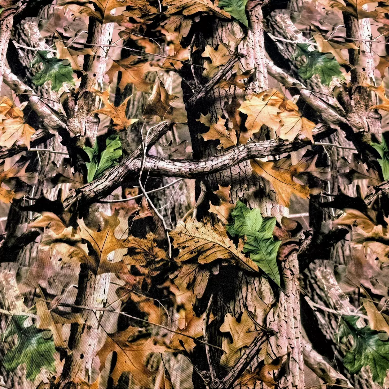 新款现货斜纹涤纱卡大树森林迷彩面料加厚防水爆款帽子服装布料