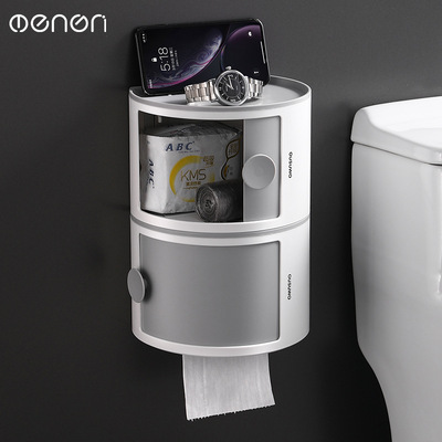 厕所纸巾盒卫生间家用收纳卷纸架免打孔壁挂叠层置物架多功能防水