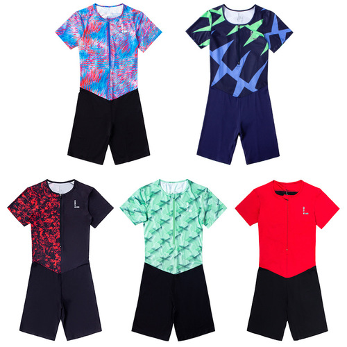 Zero-Resistance Track and Field Short-Sleeve Unisex One-Piece Spandex Running Race Suit for Men
