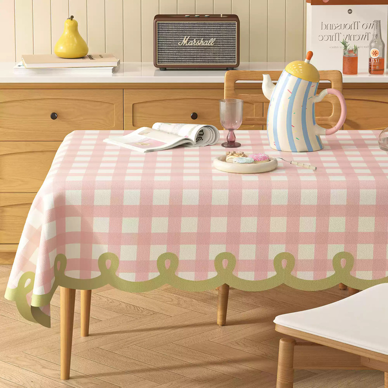Cream-Style Tablecloth, Washable, Heat-Resistant, Coffee Table Cover, 2025 New Model, Stain-Resistant, Heat-Insulating Table Mat