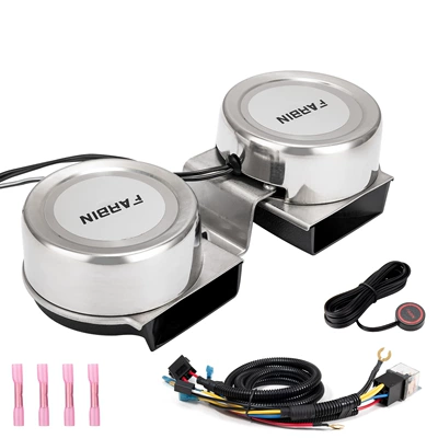 Horn Electric Vehicle Car – Car horn/tweeter - ultra-thin-stainless-steel-snail-pair-wire-harness-button