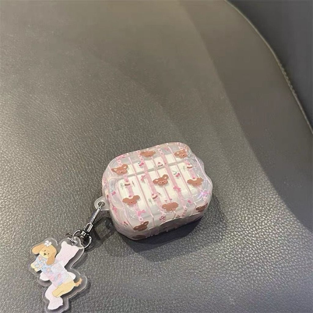 Pink Striped Bear AirPods 1st Generation AirPods Pro3 Apple Headset Cover 3rd Generation 2nd Generation Pro3