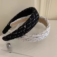 Универсальная повязка на голову с узором в виде diamonds, стиль Chanel, Южная Корея